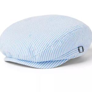 Janie and Jack 100049182 Boy Light Blue Stripe Seersucker Newsboy Cap